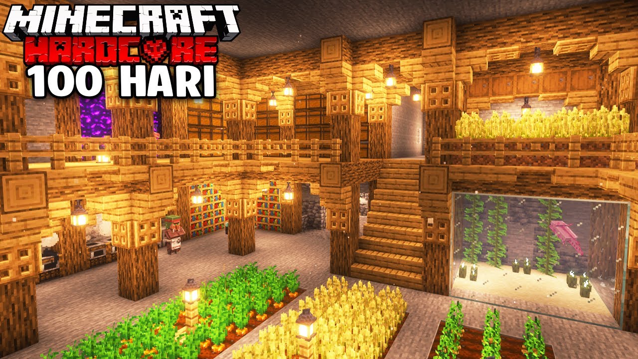 Bertahan 100 Hari Membangun UNDERGROUND BASE di Minecraft Hardcore