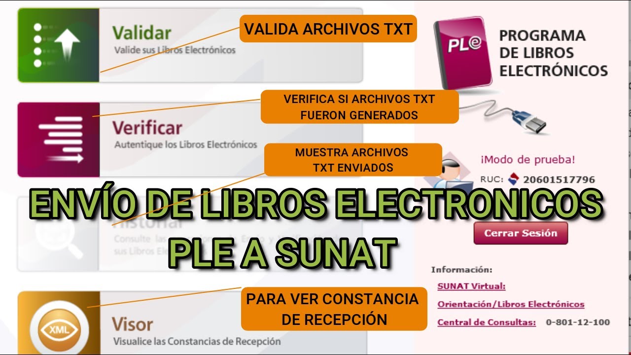 COMO ENVIAR LIBROS ELECTR&Oacute;NICOS 2020 PLE- REGISTRO DE COMPRAS Y VENTAS