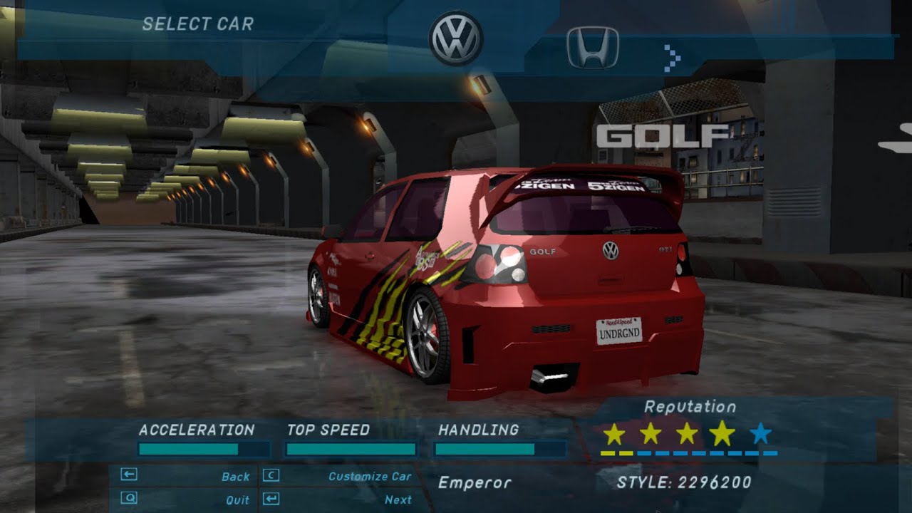 NFS Underground Definitive Edition | Golf GTI | Customization and Gameplay