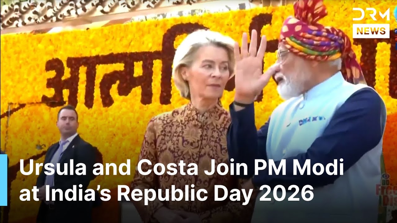 BREAKING: EU Leaders Ursula von der Leyen, Antonio Costa Join PM Modi at Republic Day 2026 | AQ1B