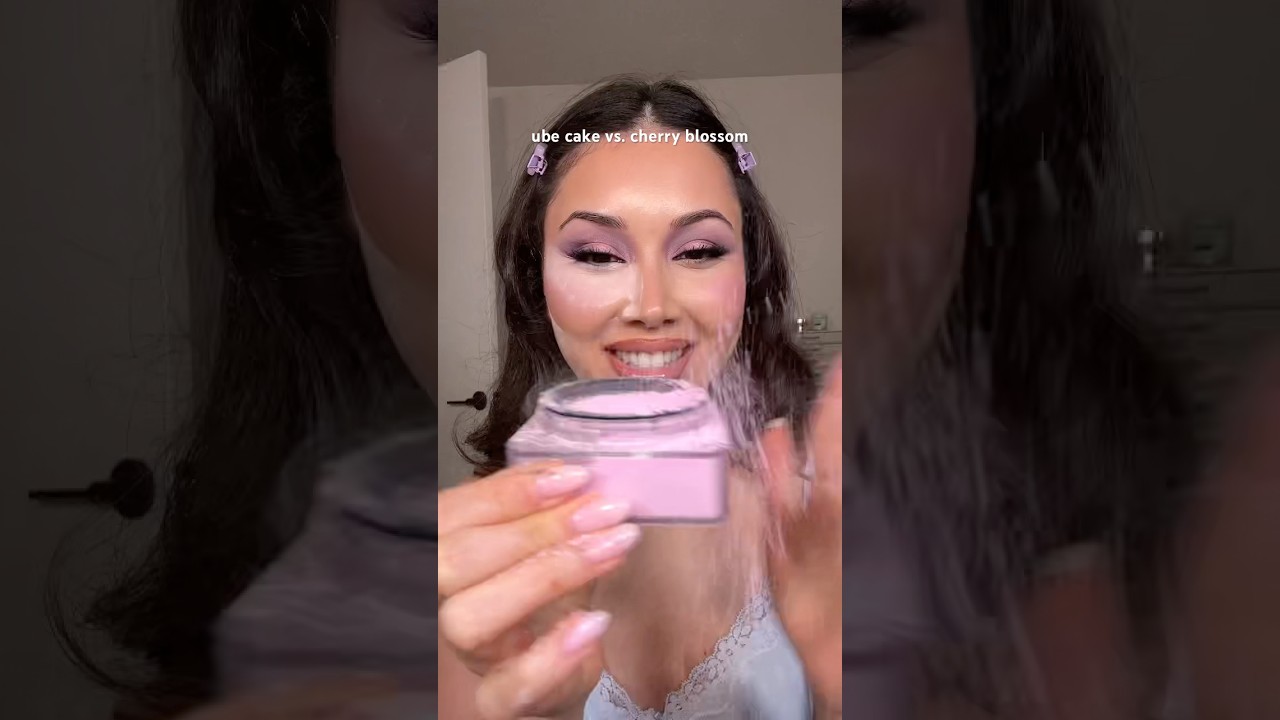 Ube cake против Cherry Blossom - huda beauty #makeup #makeuppreview #fixtingpowder #makeupproducts