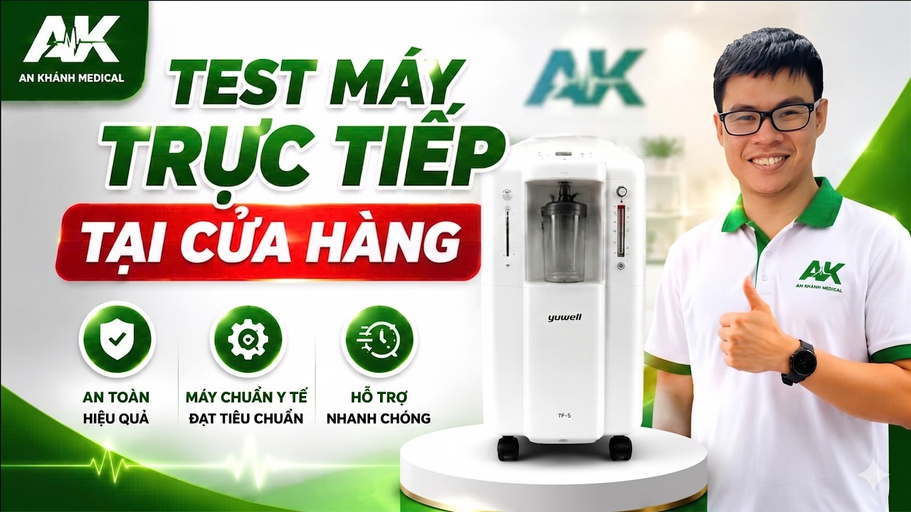 Tư vấn và test nồng độ oxy của máy tạo oxy trước khi giao khách