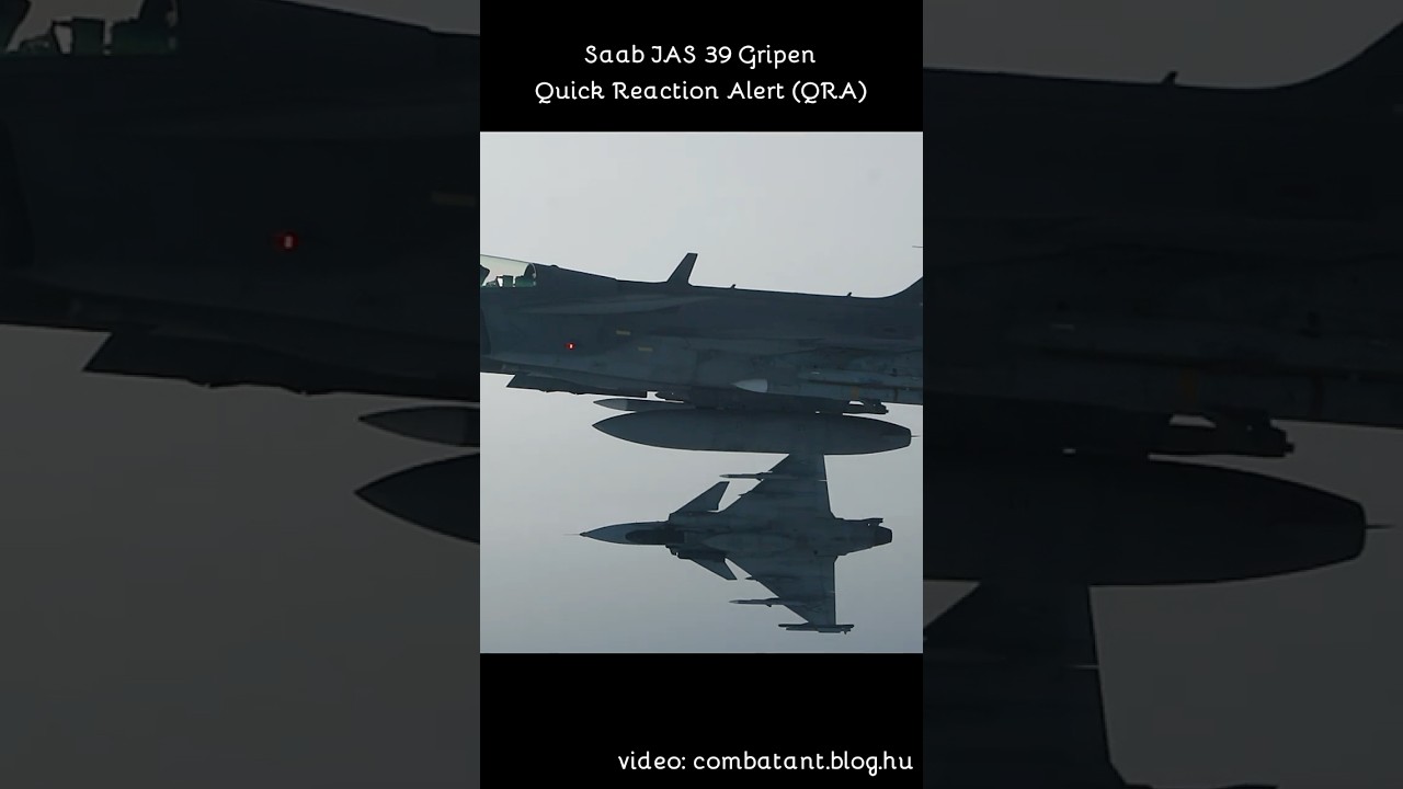Saab JAS 39 Gripen Quick Reaction Alert (QRA) escorting plane 