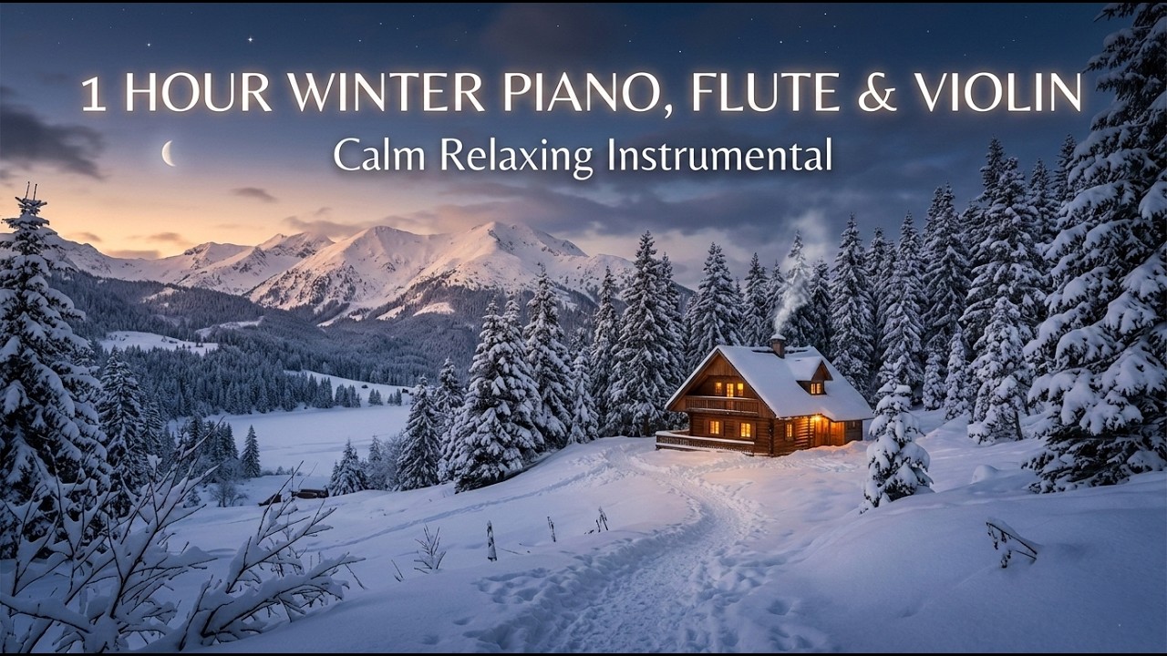 ❄️ 1 Hour Winter Relaxing Music – Piano, Flute & Violin for Sleep 🌙