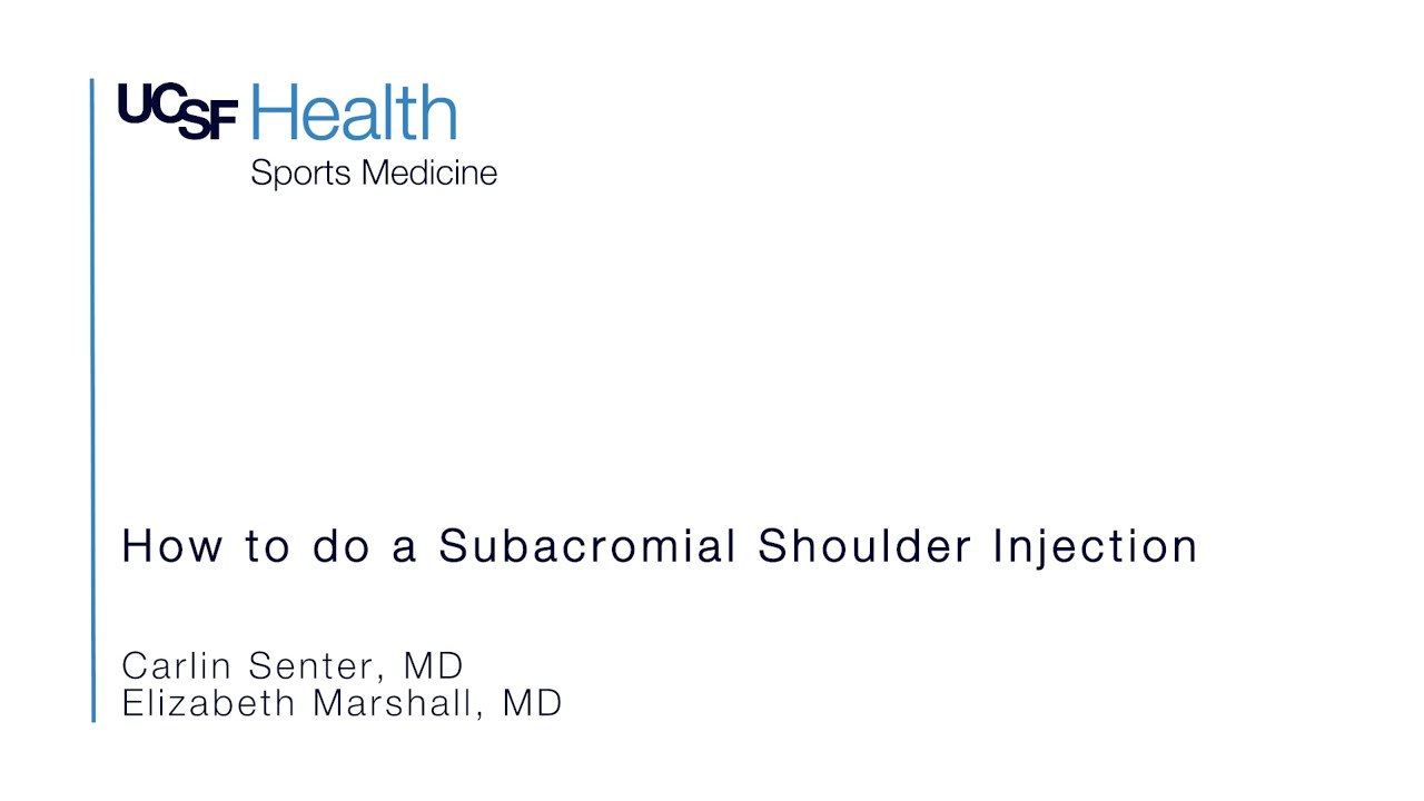 How to do a Subacromial Shoulder Injection