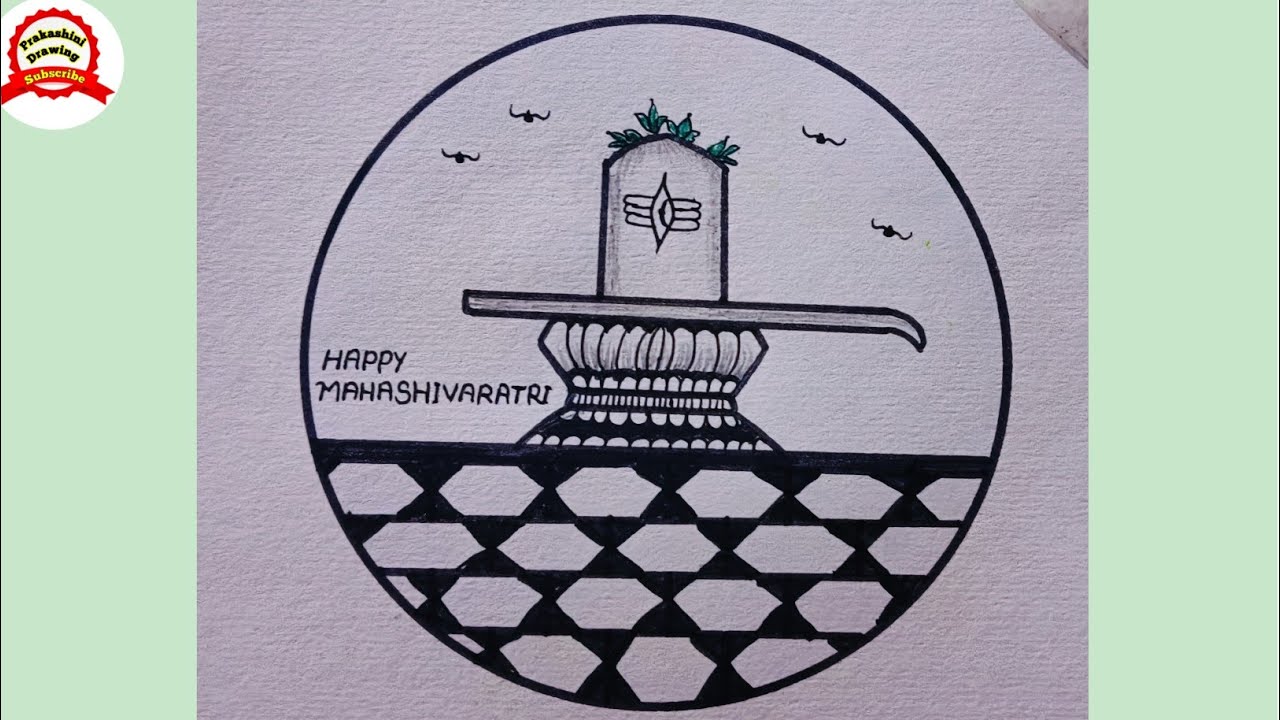 Mahashivratri drawing scenery/ very easy shivling drawing / Shiv lord drawing scenery 2026