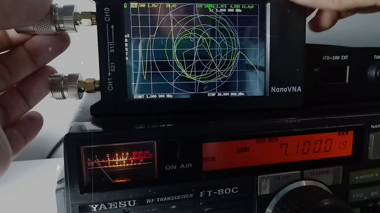 NANOVNA H4 personalizar SWR e OHMS nanovna antena long wire 16.2 mts e acoplador ATU 100 (manualVNA)
