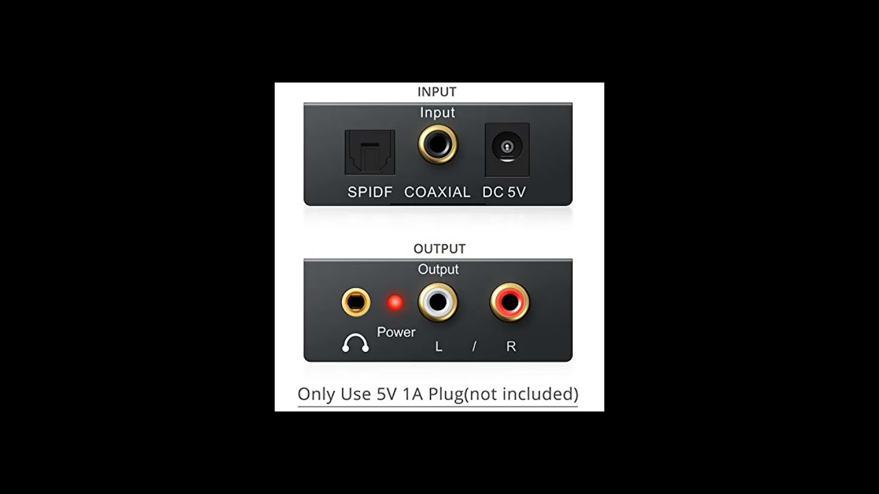 PROZOR 192KHz Digital to Analog Audio Converter DAC Digital SPDIF Optical to Analog