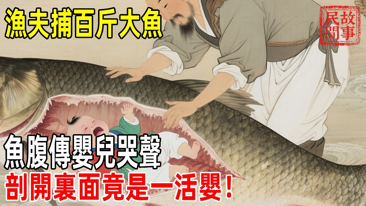 漁夫捕百斤大魚，魚腹傳嬰兒哭聲，剖開裏面竟是一活嬰！【壓箱底的舊事】#故事#民间故事#故事会#民間故事#故事會#温馨故事#民间传统故事
