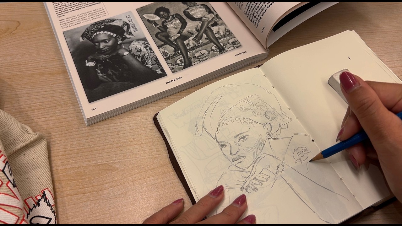 art vlog [1] drawing at a library