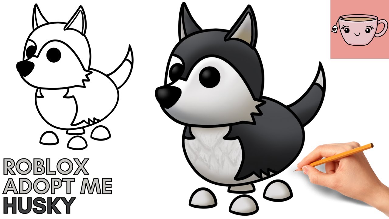 How To Draw Husky Pet | Roblox Adopt Me - Winter 2021 | Cute Easy Step By Step Drawing Tutorial