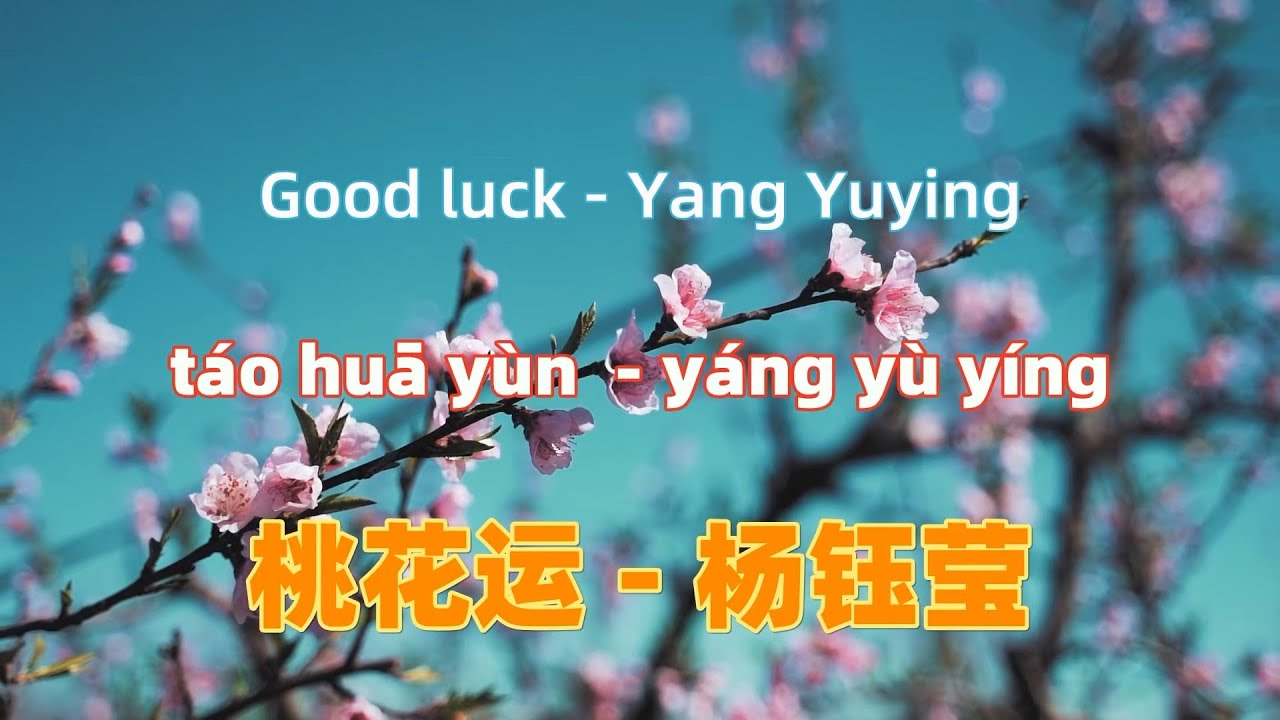 桃花运 - 杨钰莹.tao hua yun.Good luck - Yang Yuying.中文歌曲.Chinese songs lyrics with Pinyin.