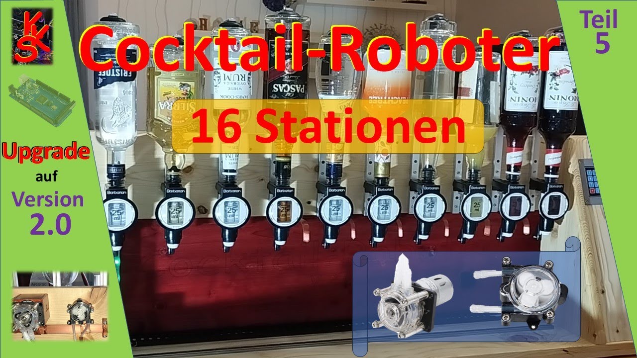 Cocktail Roboter Version 2.0 Wir erweitern unseren Roboter mit Schlauchpumpen f&uuml;r den Arduino