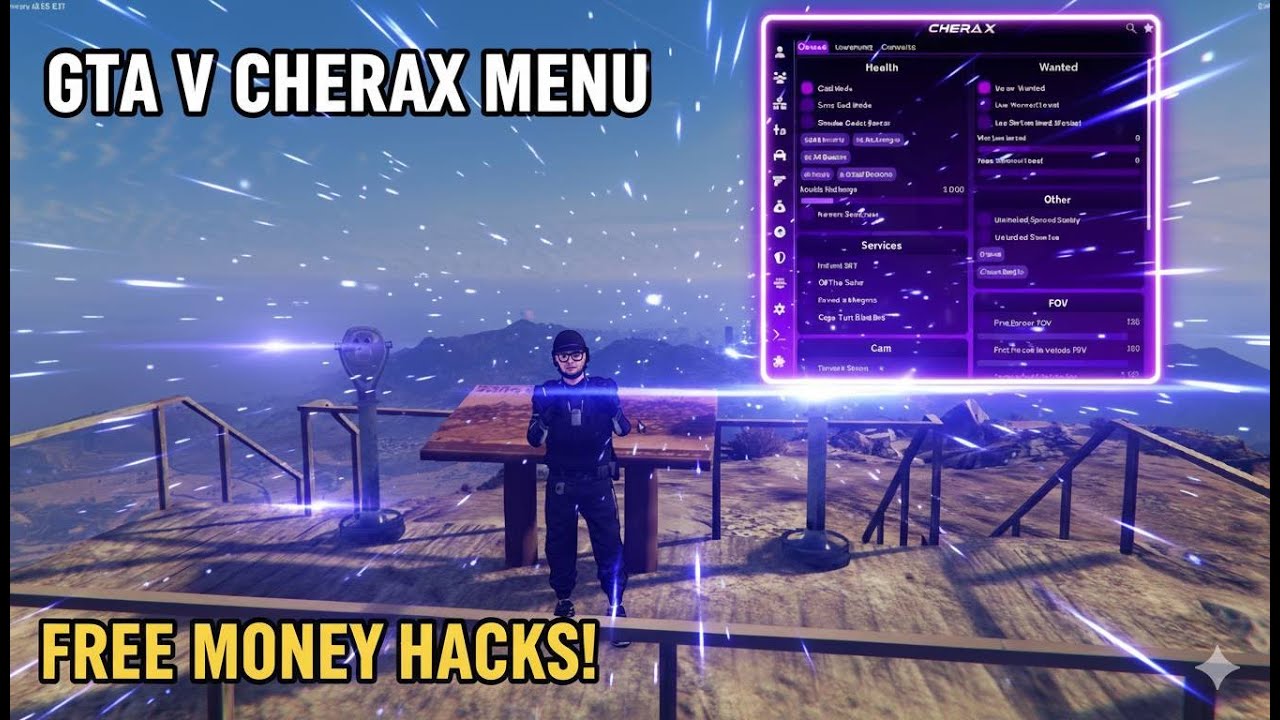 Grand Theft Auto V (Enhanced) Cherax mod menu pr&eacute;sentation