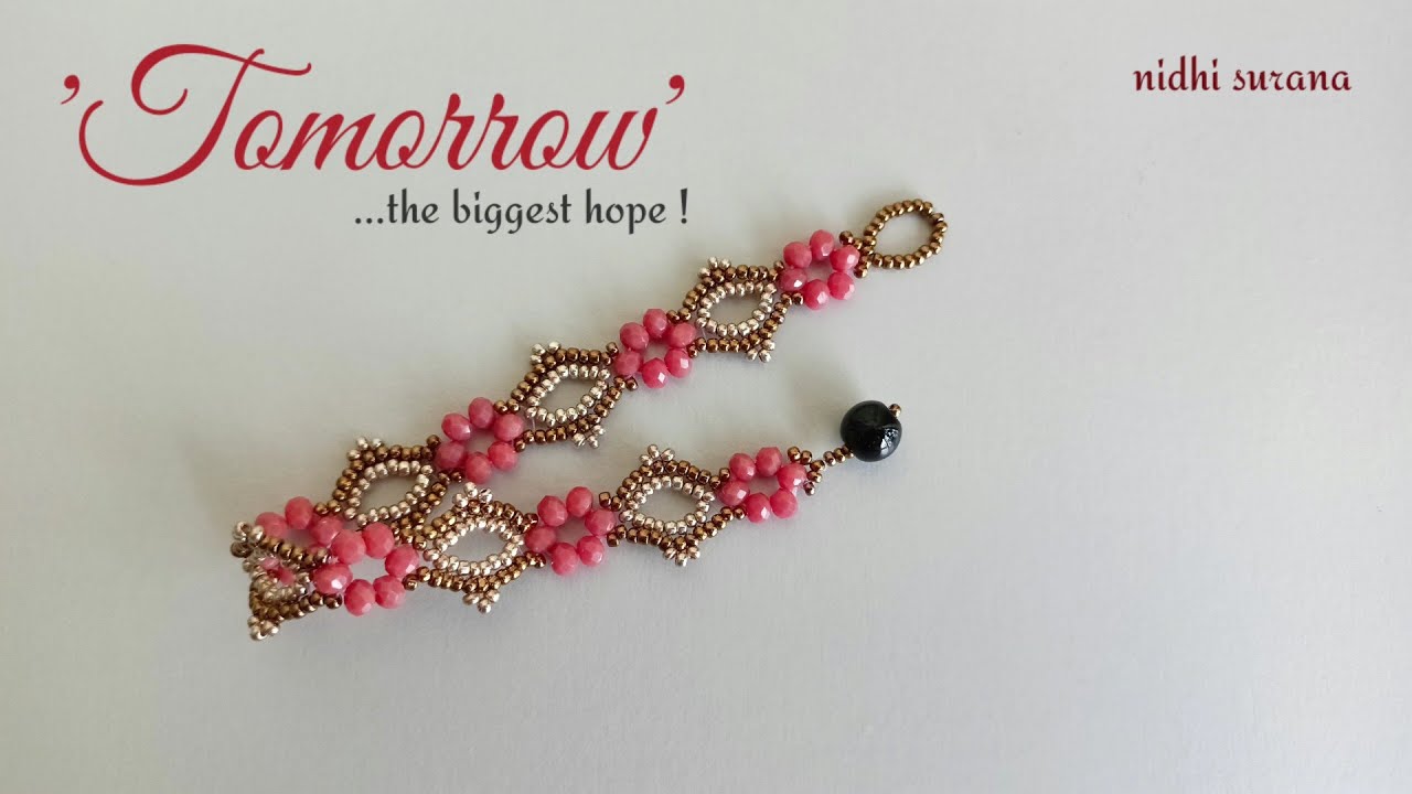 Tomorrow, Crystal & Seed bead Bracelet/How to make Beaded jewelry at home/Pulsera Tutorial diy