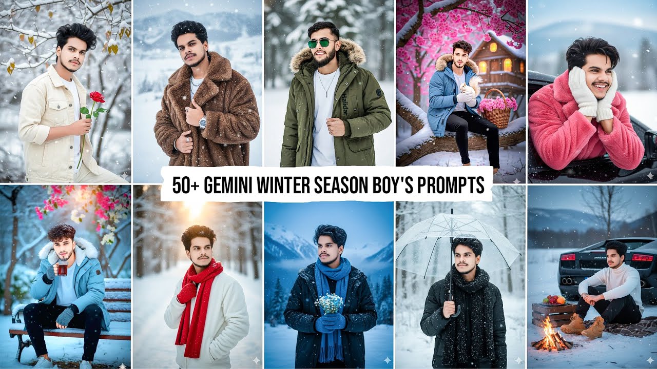 50+ Google Gemini Winter Season Photo Editing Boy's Prompts | Gemini Ai Winter Season Photo Editing
