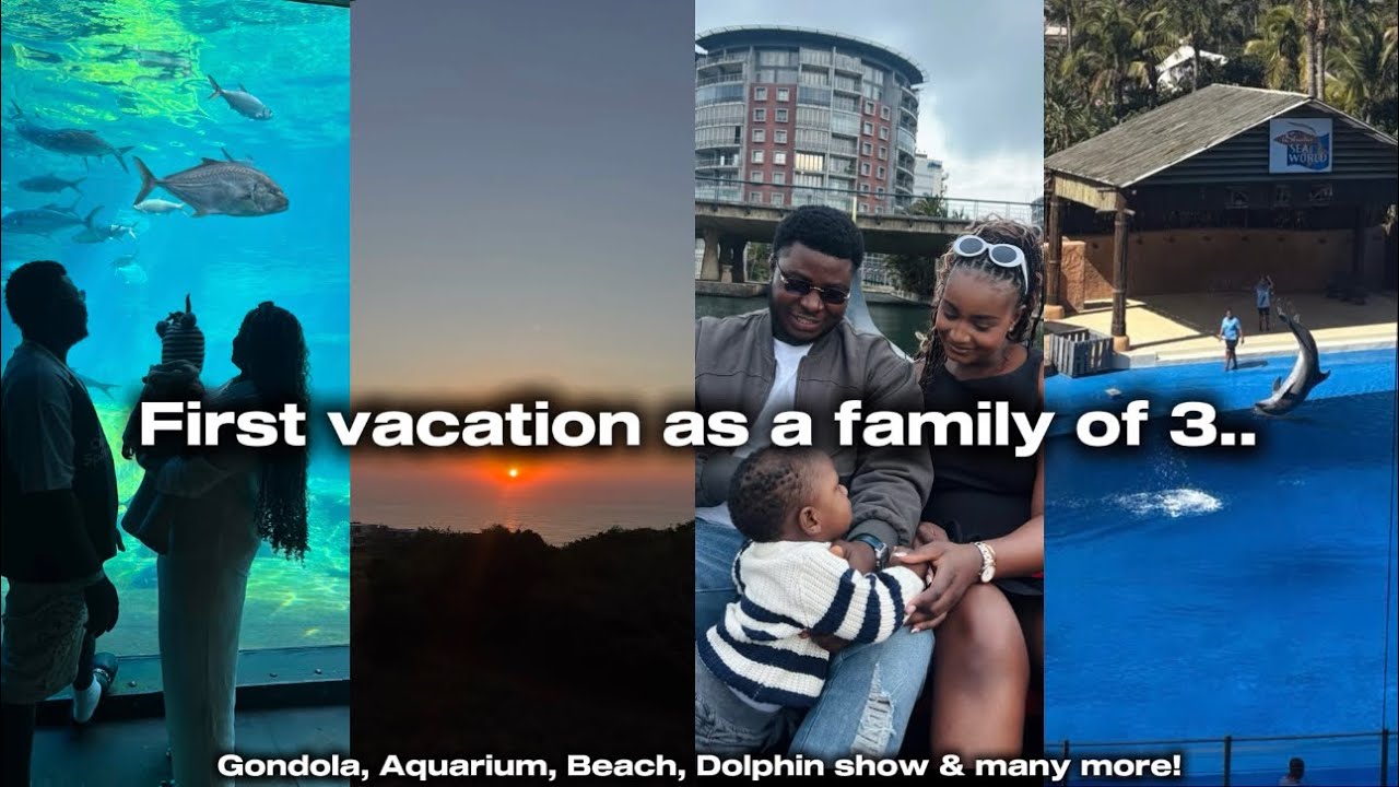 LIFE AS A NEW MOM: FIRST TRIP AS A FAMILY OF 3| DURBAN| USHAKA MARINE| BEACH| MUKBANG ETC..🇿🇦❤️