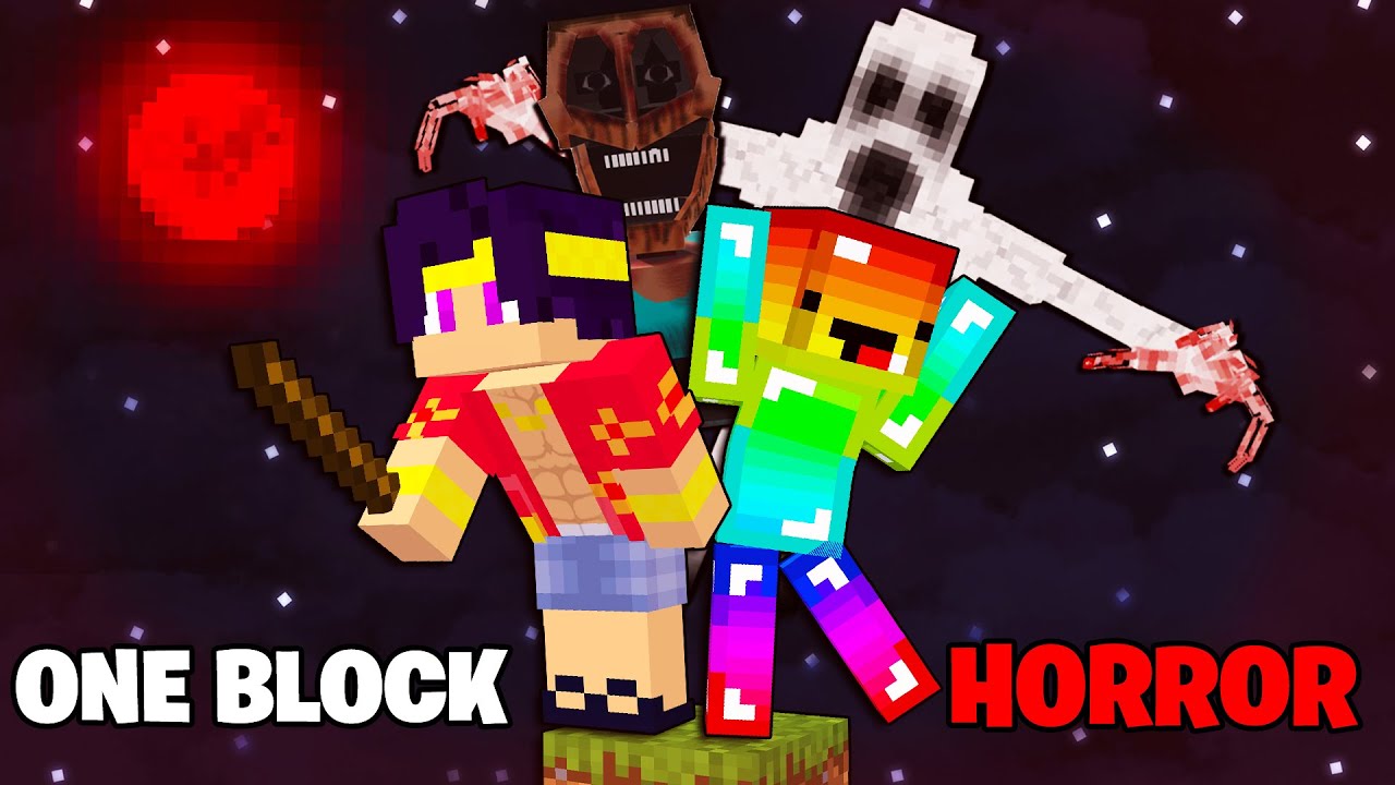 OneBlock HORROR cu @IHATEPINKTF  pe Minecraft 😨