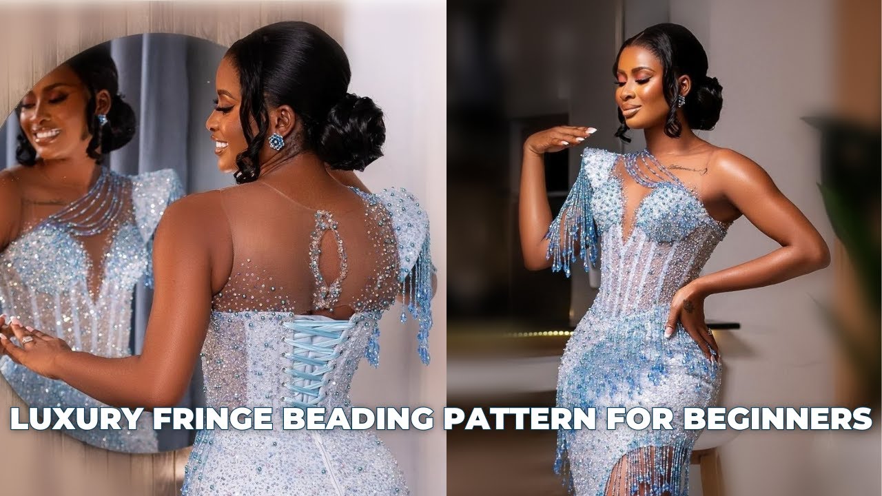HOW TO MAKE LUXURY FRINGE BEADING DESIGN ON DRESSES | BEGINNER-FRIENDLY | EMBELLISHMENT TUTORIAL