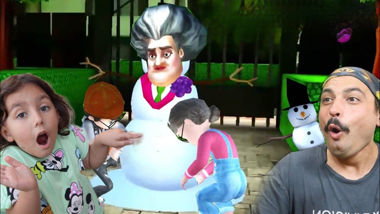 MİSS T KARDAN ADAMA YUMRUK ATTI ELİ BALON GİBİ ŞİŞTİ ☃️ | SCARY TEACHER 3D