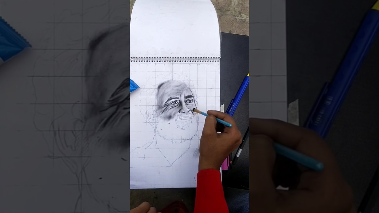 # how to make Rahul Gandhi drawing#how to use charcoal in drawing