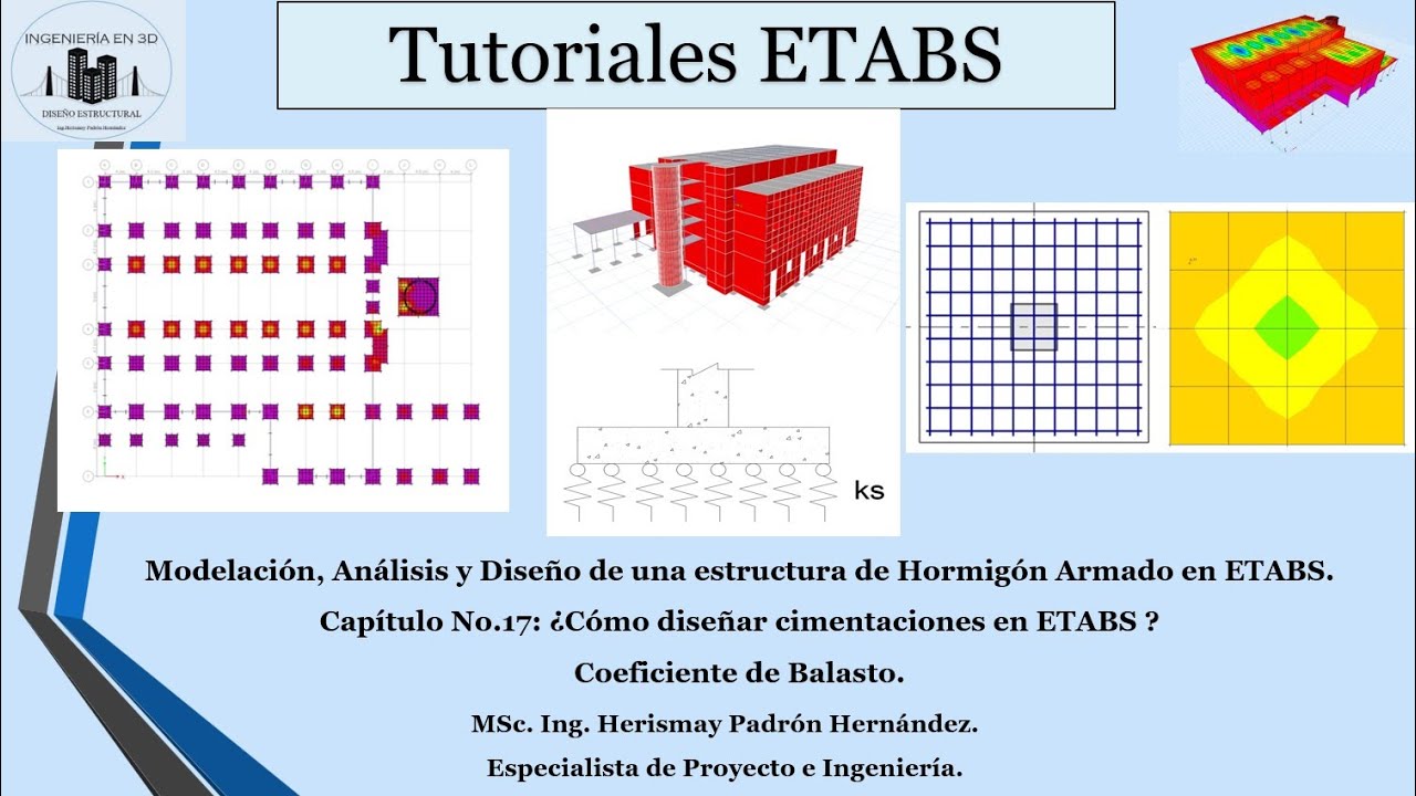 Curso Completo.Cap.17. Diseño de cimentaciones en ETABS (SAFE) utilizando el coeficiente de balasto.