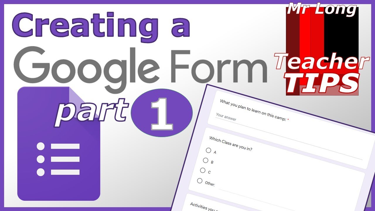 Google Forms Series - Creating your Google Form part 1