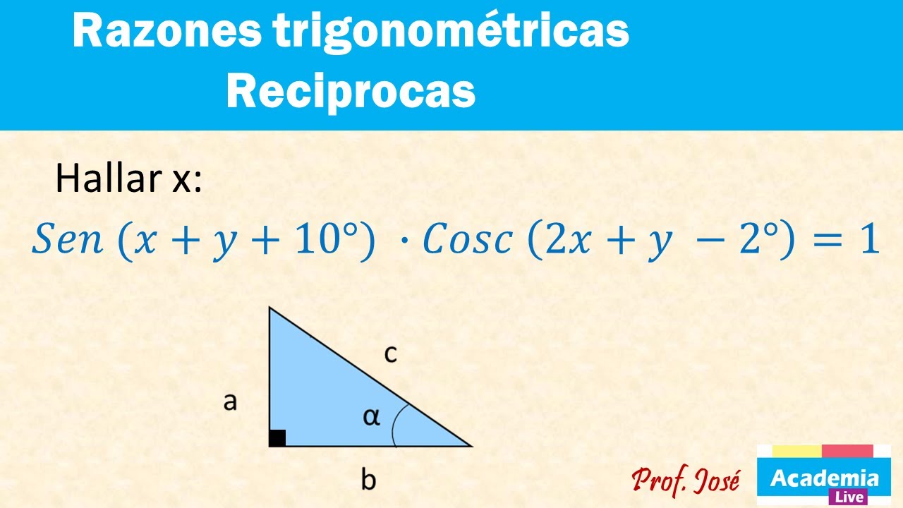 Razones Trigonom&eacute;tricas Reciprocas - Ejercicios.
