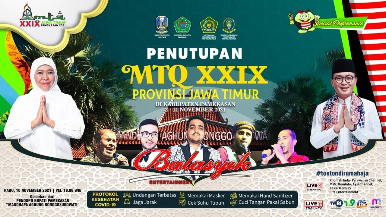 🔴 [LIVE] Penutupan MTQ XXIX Jawa Timur di Pamekasan Bersama Balasyik Entertainment