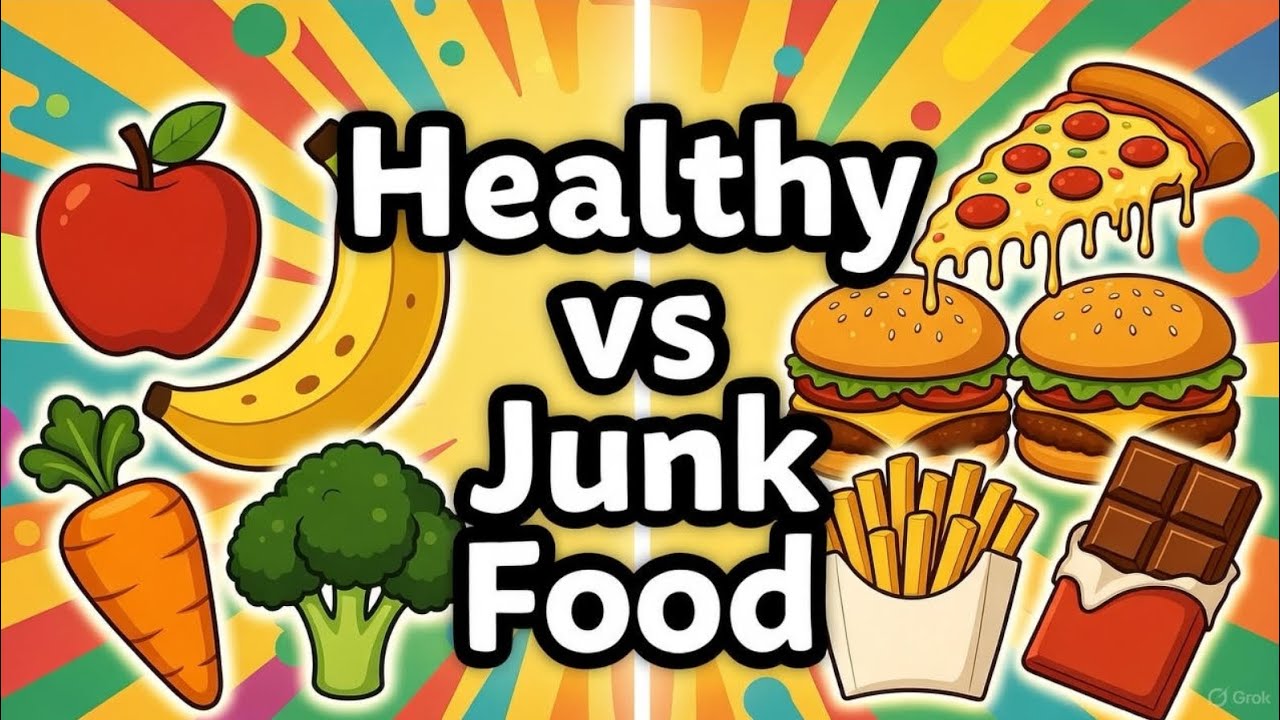 ⭐ Healthy Food vs Junk Food|Best Explanation for Kids|Must Watch🍎🍟#HealthyFoodVsJunkFood#HealthyFood