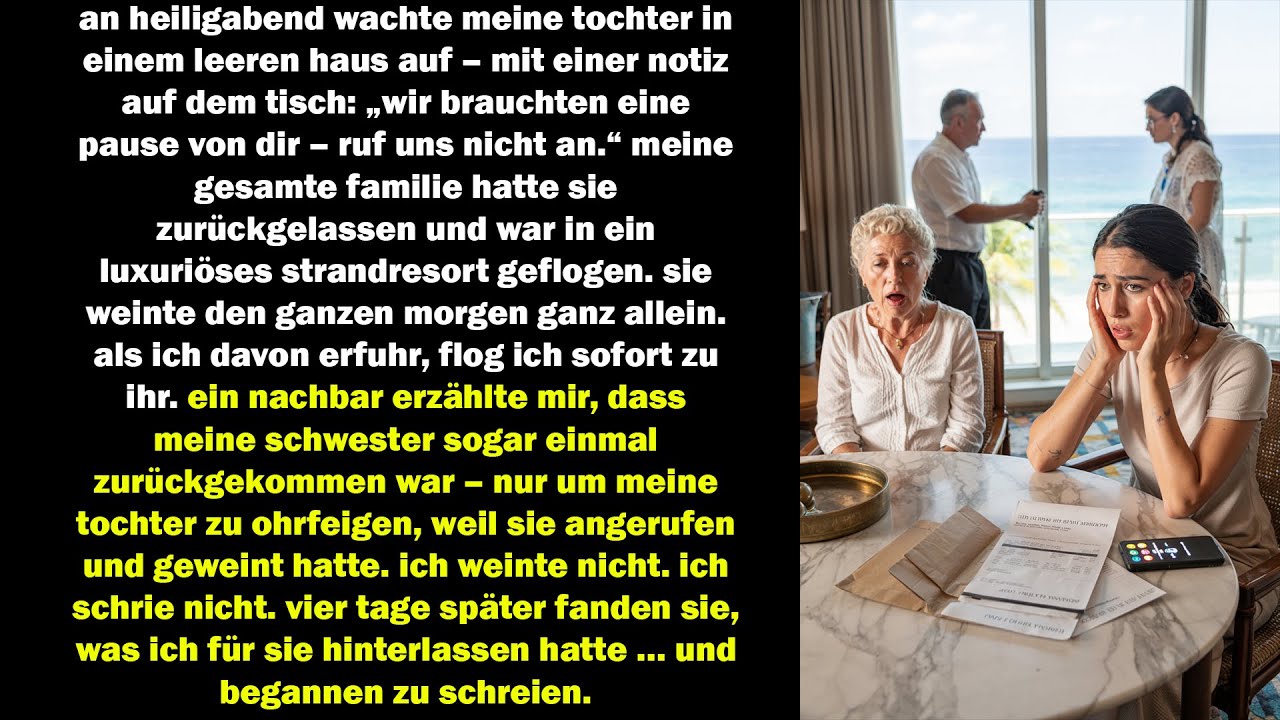 meine familie ließ mein kleinkind an weihnachten allein – vier tage später...