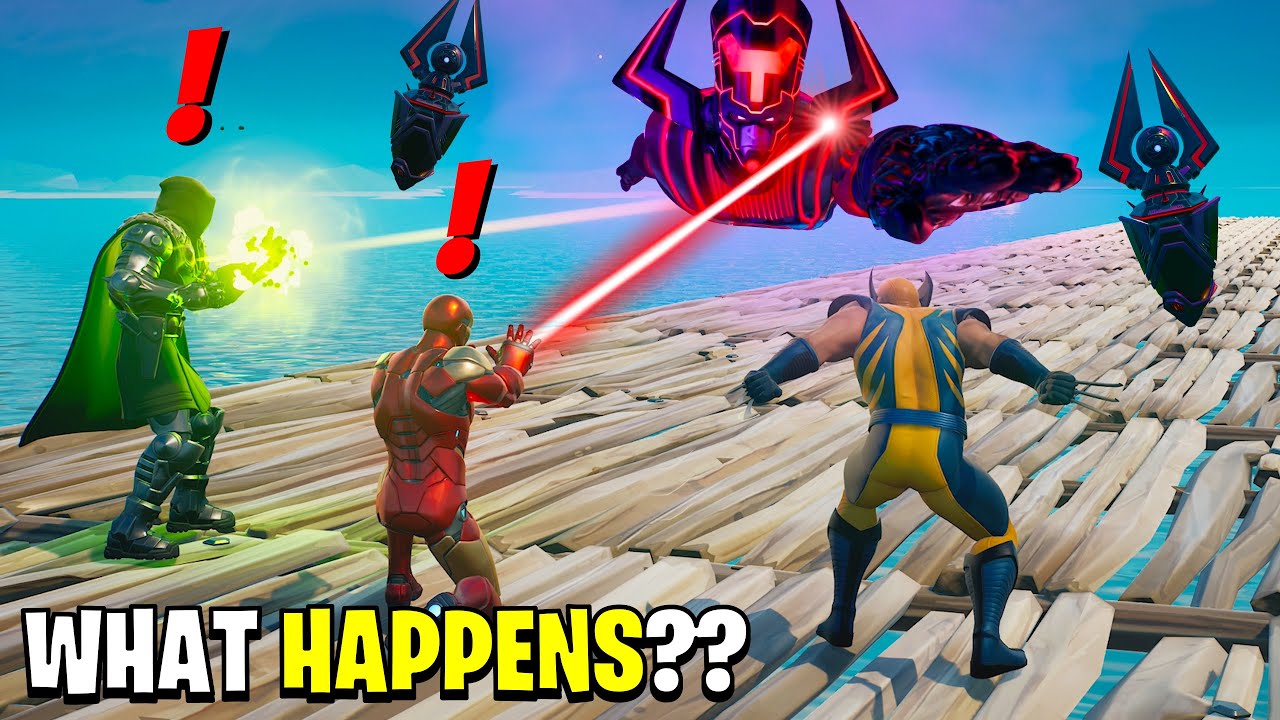 What Happens if ALL BOSSES Meet Galactus Drone in Fortnite!