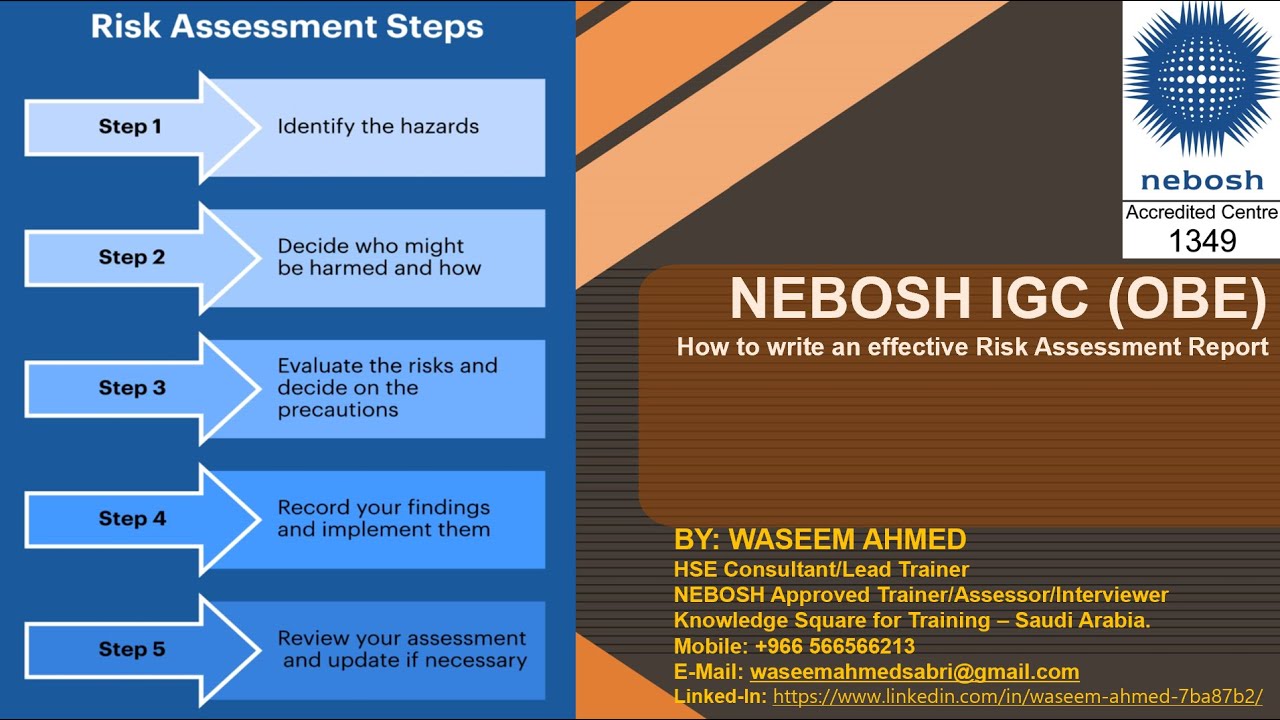 NEBOSH IG 2 Risk Assessment Report - Tips & Tricks to make an effective Risk Assessment Report.