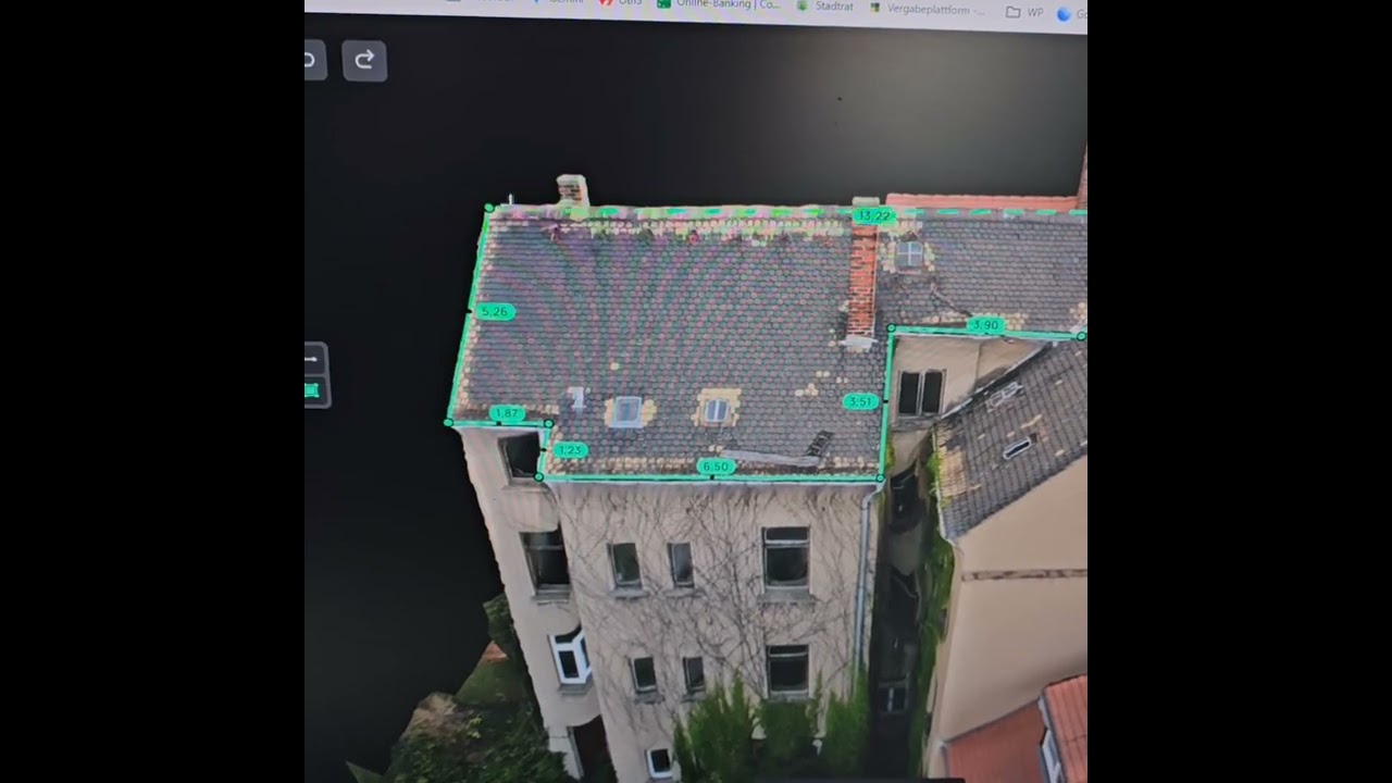 Dachvermessung mit Drohne und 3D Software. Link in der Beschreibung