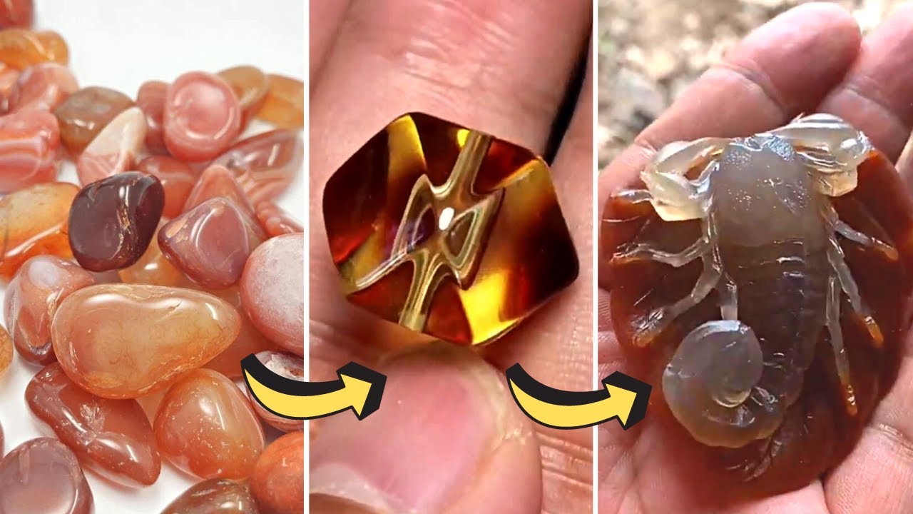 Turning Agate & Amber Stone Into Precious Jewelry, Rings and Pendants part 7