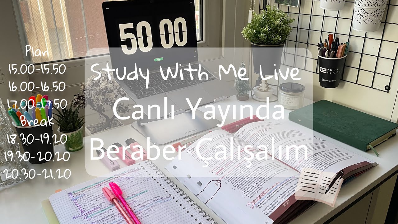 Study With Me Live 6 hours | Canlı Yayında 6 saat Beraber Çalışalım