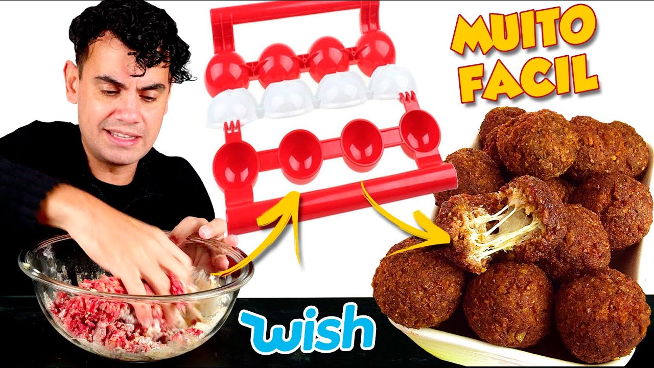 ALMONDEGA RECHEADA COM A MOLDEIRA DE ALMONDEGA FACIL DA WISH - Fubá online