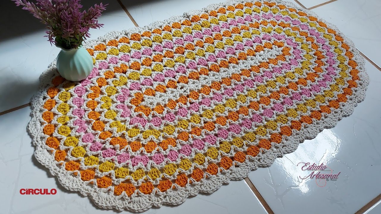 Tapete de croche com sobras de barbante | Crochet Tutorial | Parte 1