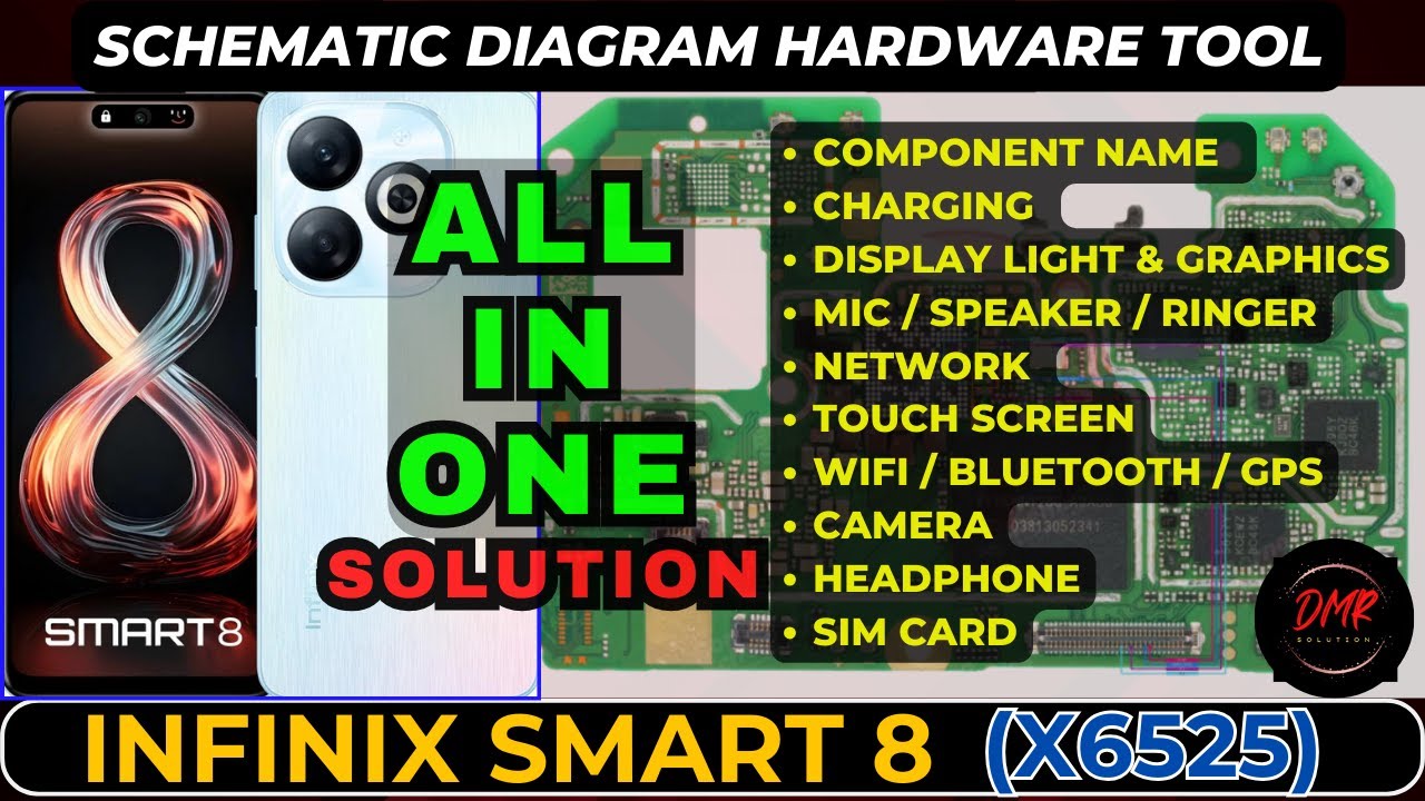 INFINIX SMART 8 (X6525) COMPLETE SCHEMATIC DIAGRAM HARDWARE SOLUTION | DMR SOLUTION | ALL IN ONE