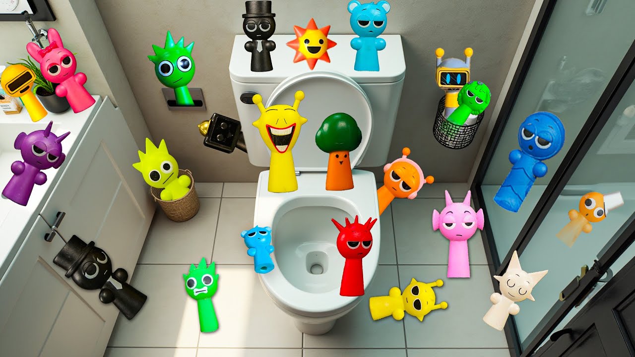 Great Day! I Found All Sprunki Phase 2 Characters in My Toilet|PINKI|OREN|VINERIA|SIMON|DURPLE