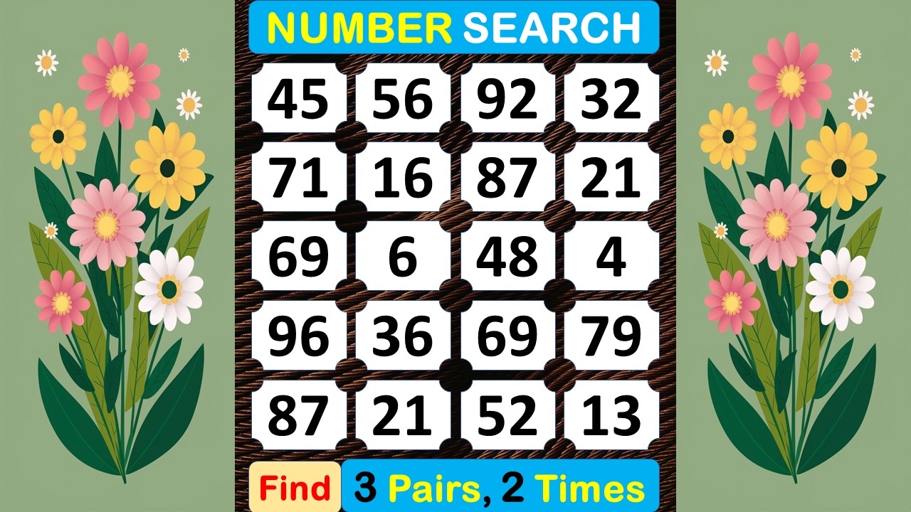 Number Search: The Memory Game Deepens Your Concentration. #braingame #memorygame #puzzle #quiz-#427