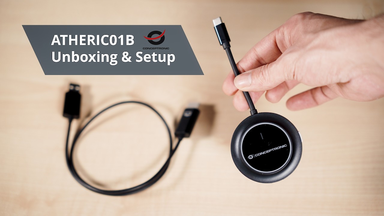 Conceptronic ATHERIC01B Setup & Installation | Wireless USB-C to HDMI Display Kit