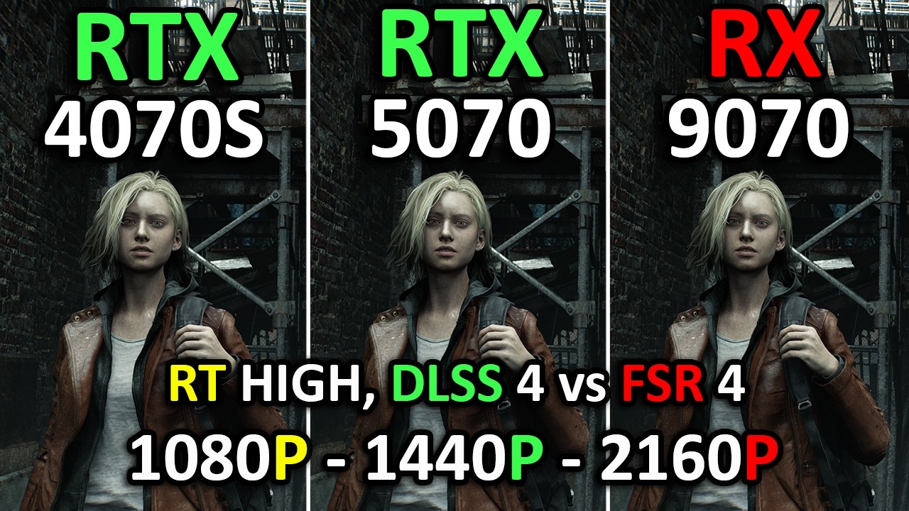 Resident Evil Requiem | RTX 4070 Super vs RTX 5070 vs RX 9070 | Ray Tracing + DLSS 4 vs FSR 4