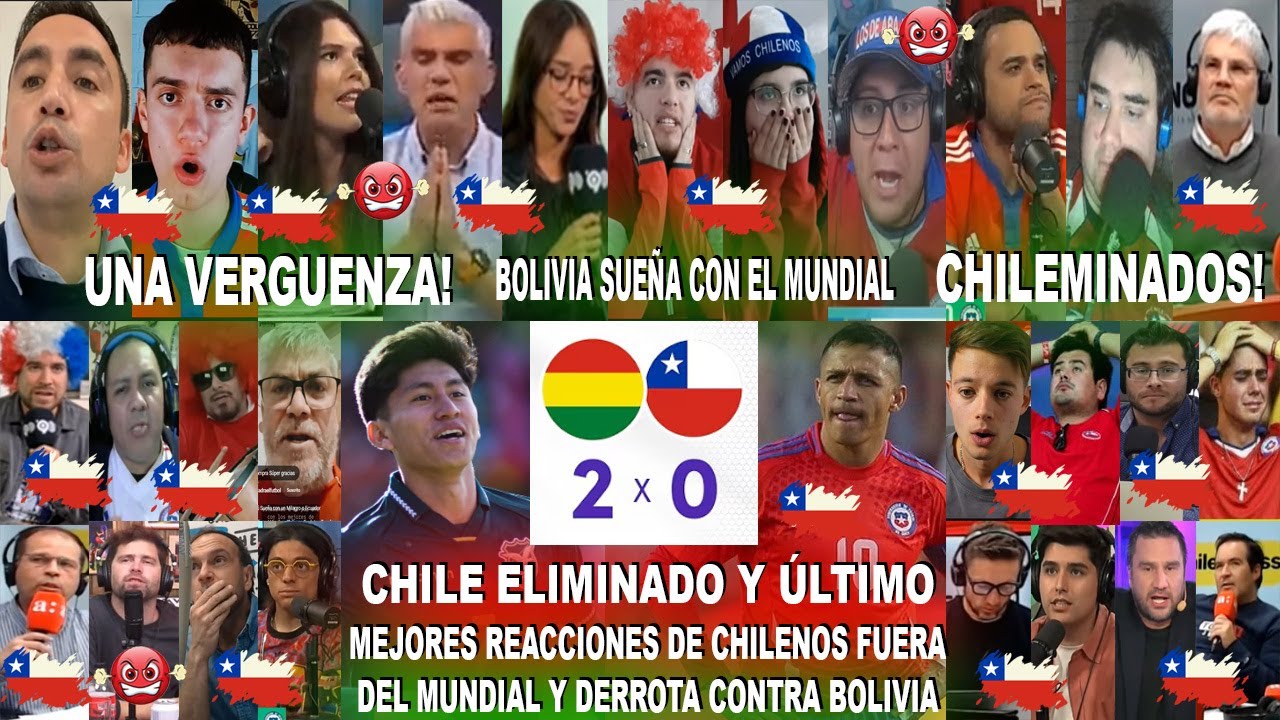 MEJORES REACCIONES DE CHILENOS ELIMINADOS AL BOLIVIA 2-0 CHILE - ÚLTIMOS Y BOLIVA QUIERE MUNDIAL