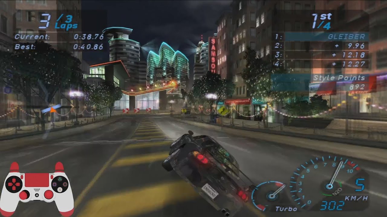 NFS Underground - Lap Records on all 8 Circuit tracks (Forward) - RetroAchievements