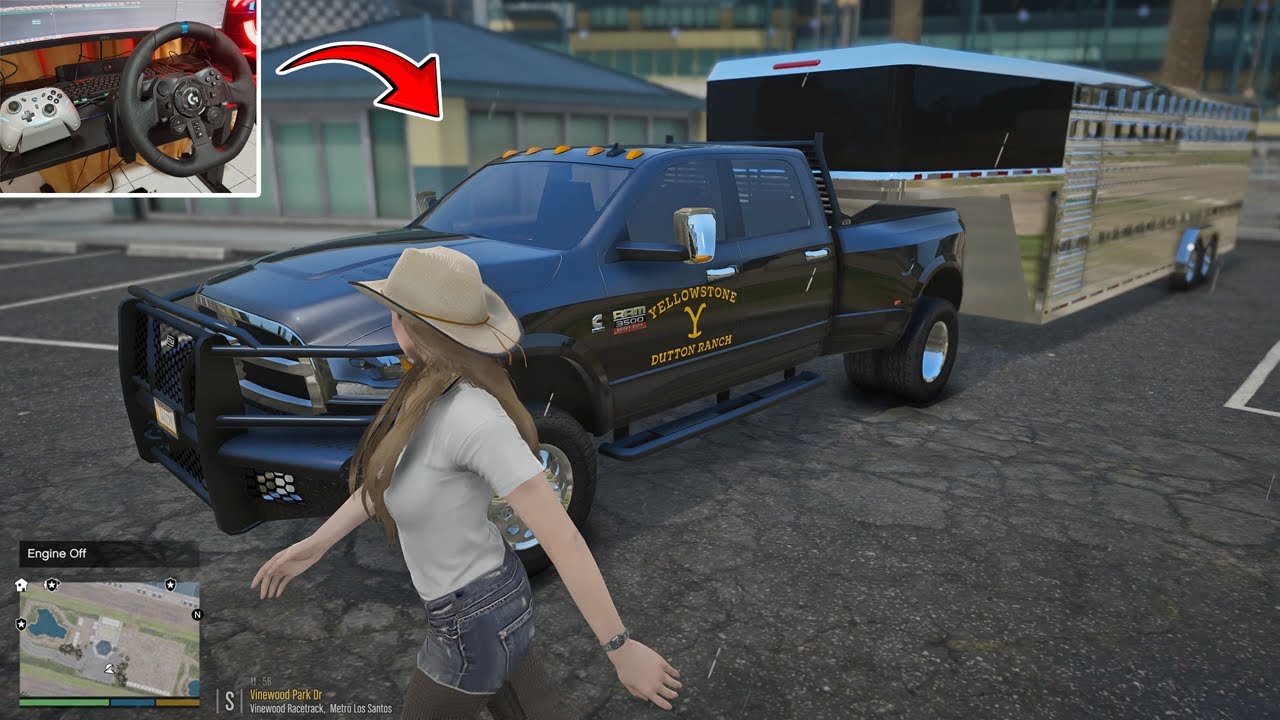 GTA 5 Let’s Go To Work – Horse Transport Job to O'Neil Ranch | Steering Wheel
