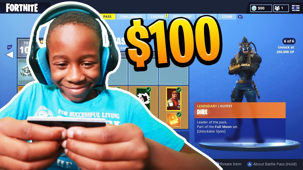 Kid Spends $100 On Season 6 *MAX* Battle Pass With Brother's Credit Card (Fortnite)