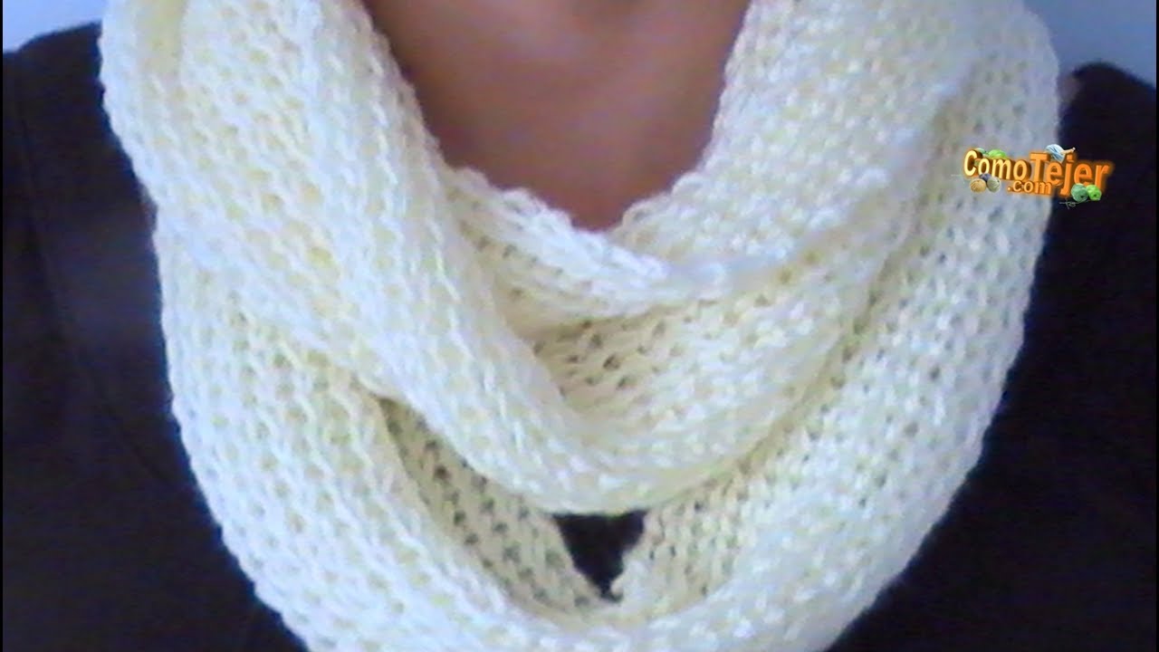 Cómo Tejer Bufanda Cerrada Elegante. Knitting a Cowl Free Knitting Patterns 2 agujas, palitos (441)