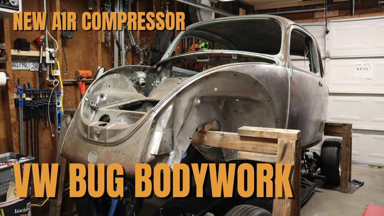 VW Beetle Restoration-BODYWORK & NEW AIR COMPRESSOR