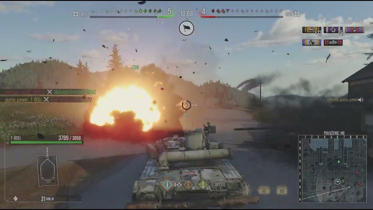 World of Tanks T 80U 01 M 13 uszkodzeń.